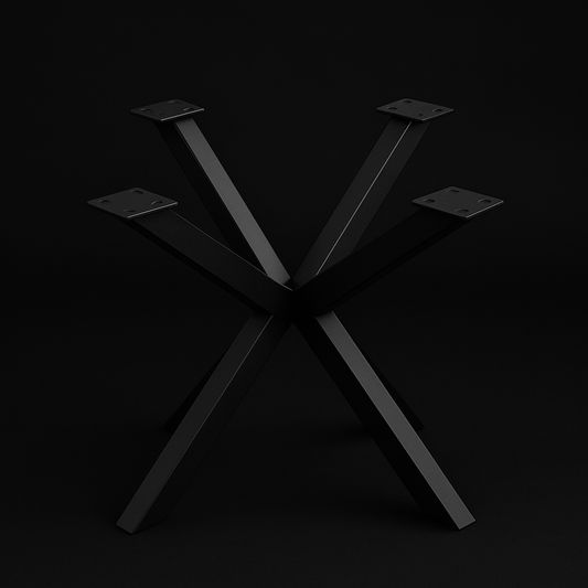 Modern black steel table base