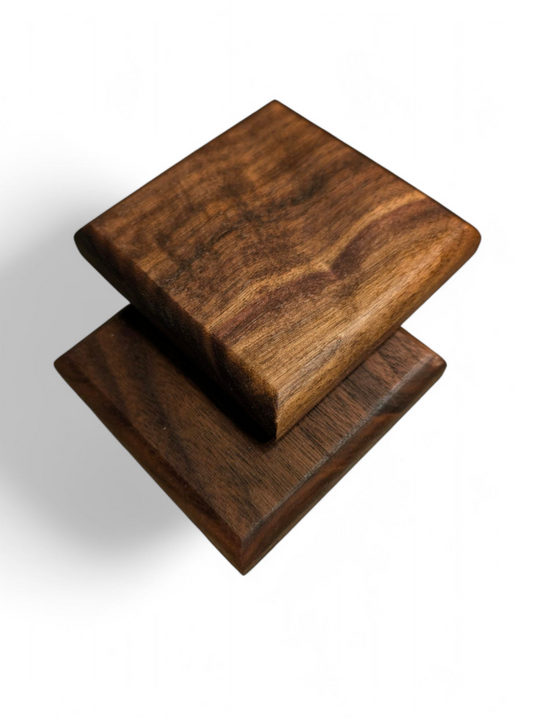 Set of 4 premium handmade walnut coasters