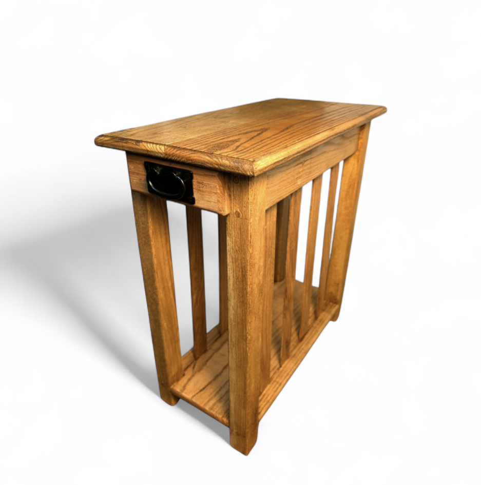 Custom mission style oak end table