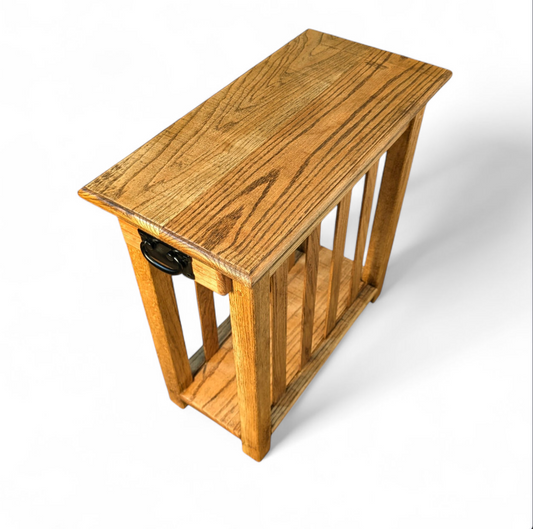 Custom mission style oak end table
