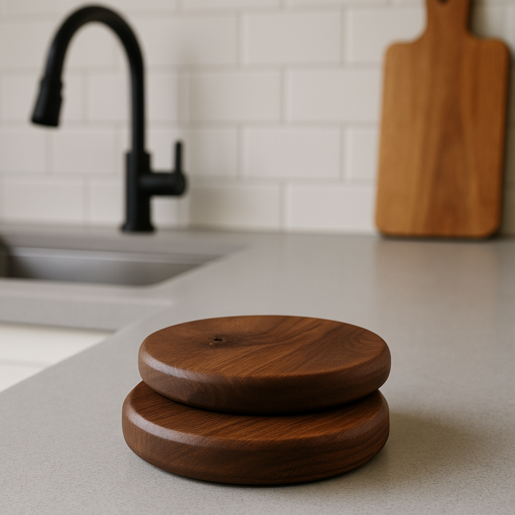 Premium handmade walnut drinks coaster