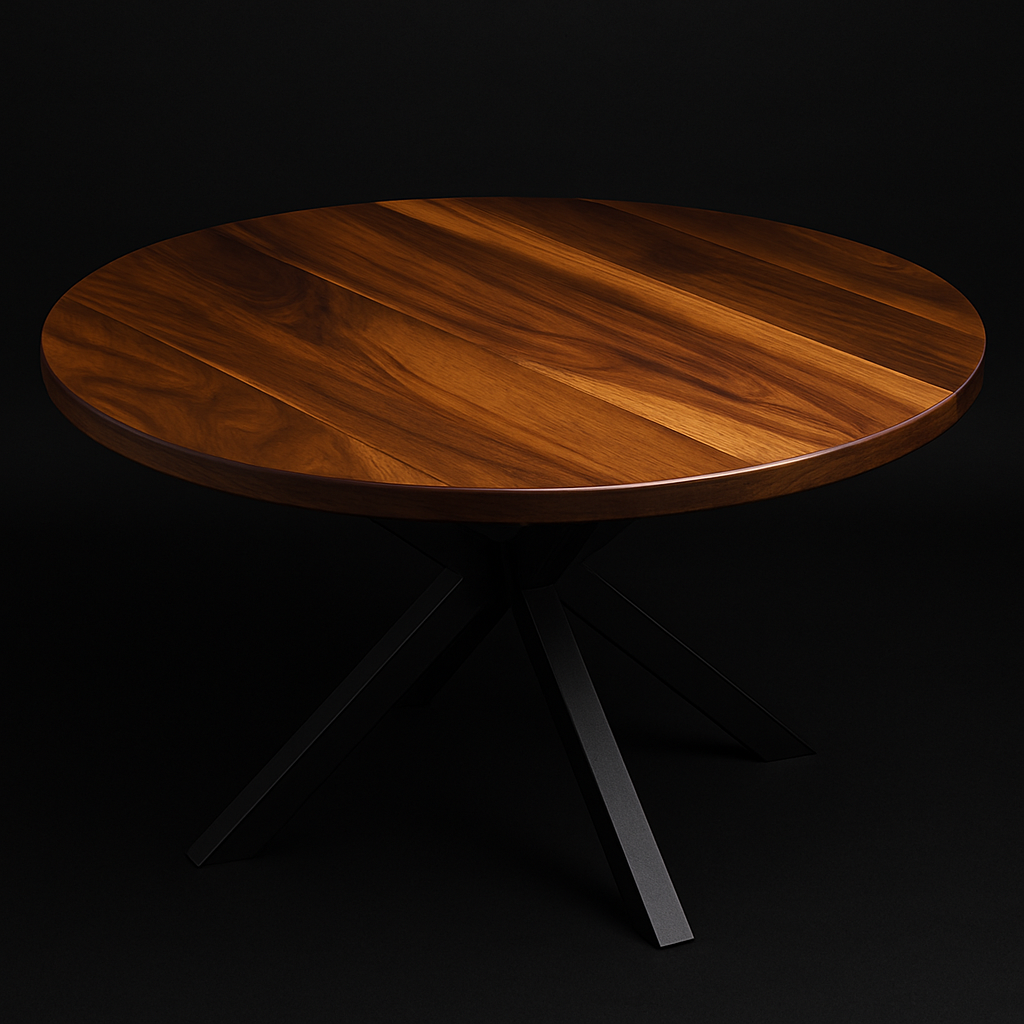 Walnut dining table with modern base size (small)