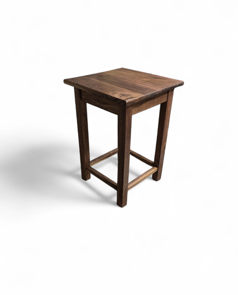 Handcrafted walnut end table