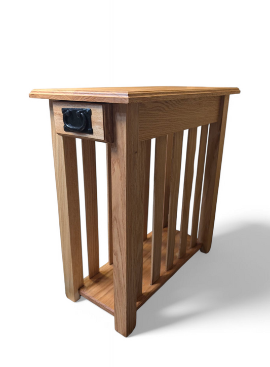 Custom white oak end table