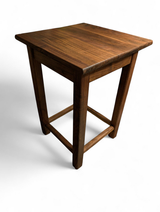 Handcrafted walnut end table