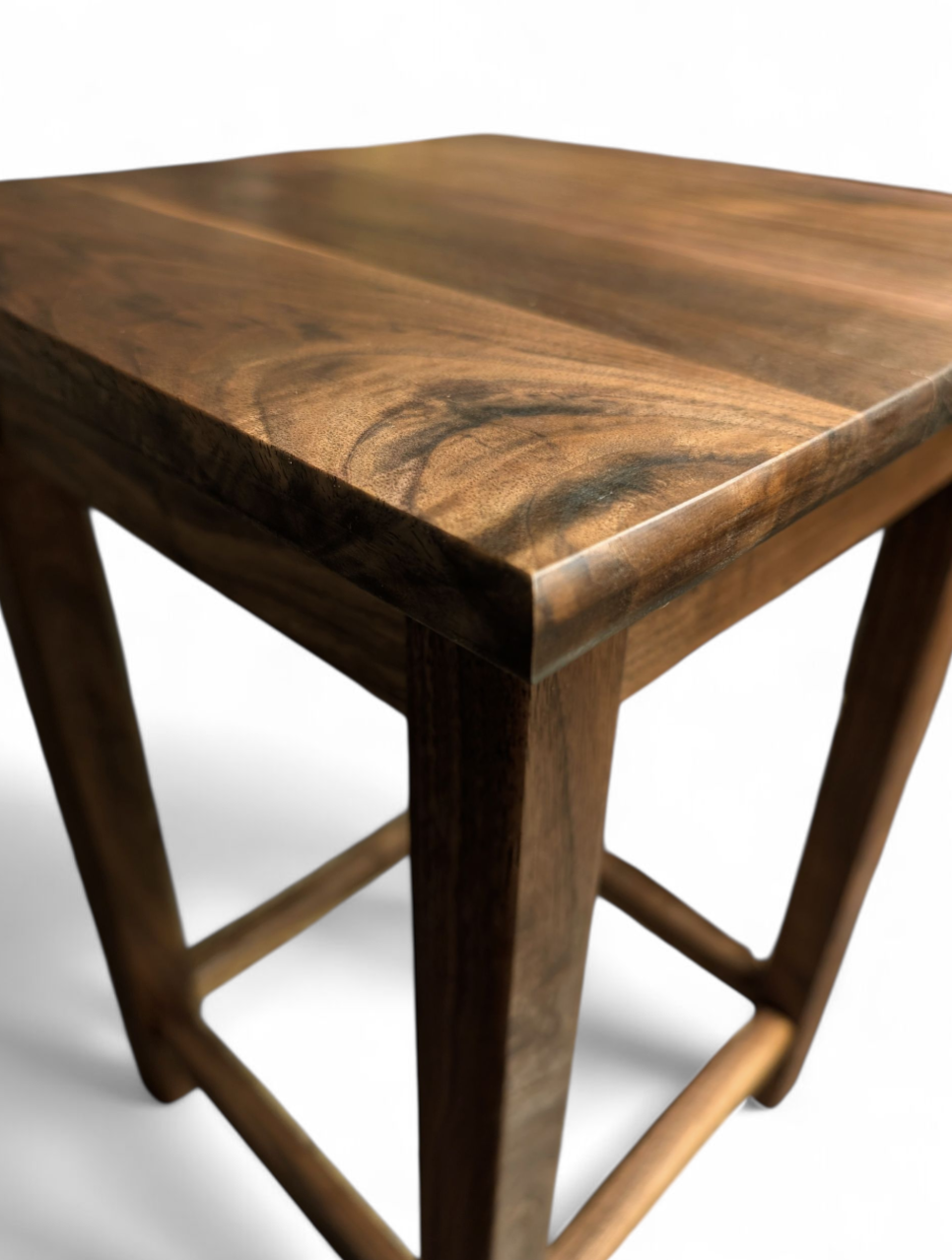 Handcrafted walnut end table