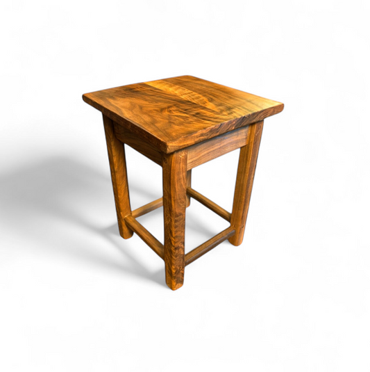 Custom figured walnut end table