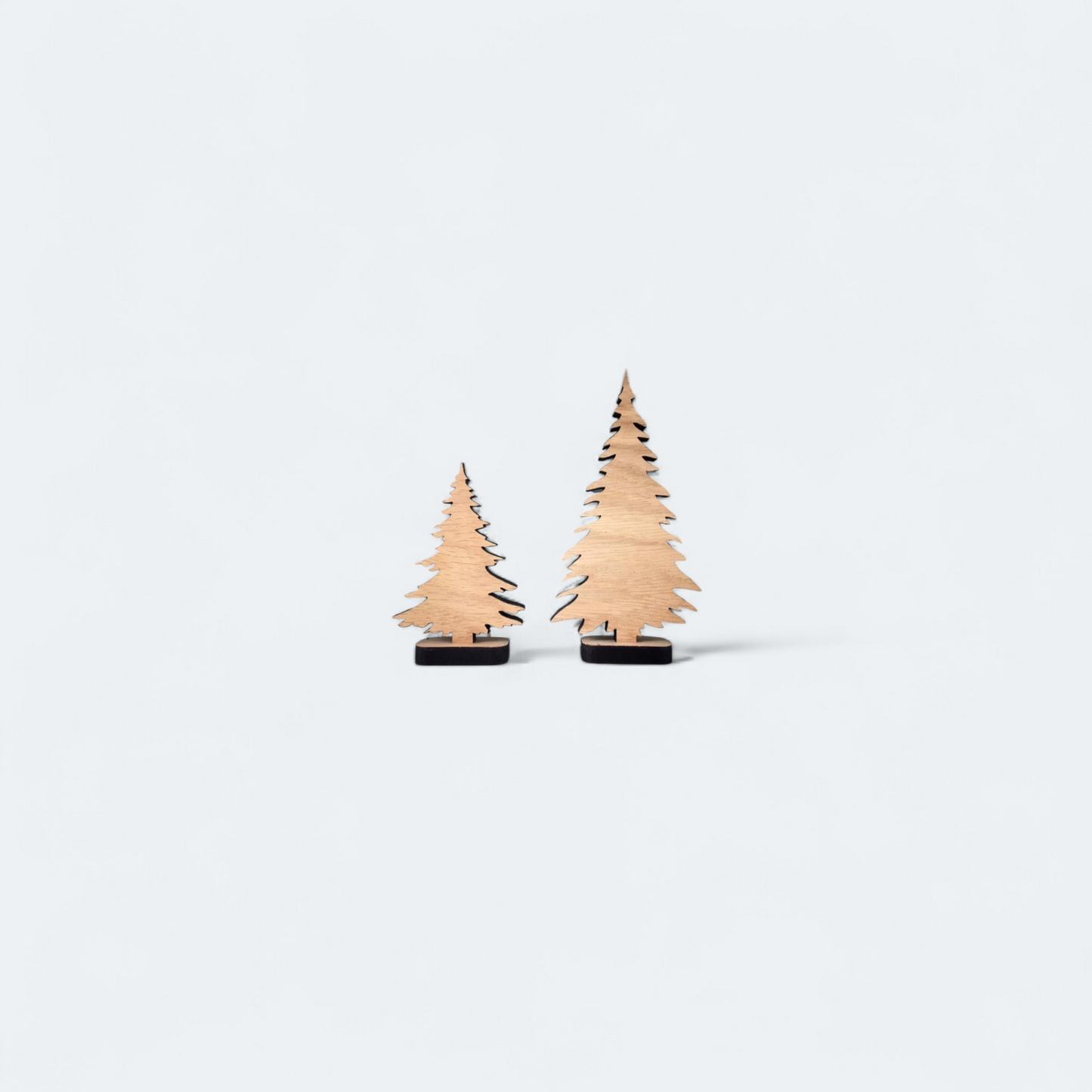 Wooden evergreen tree display set
