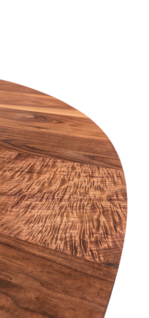 Figured walnut 6 ft round dining table