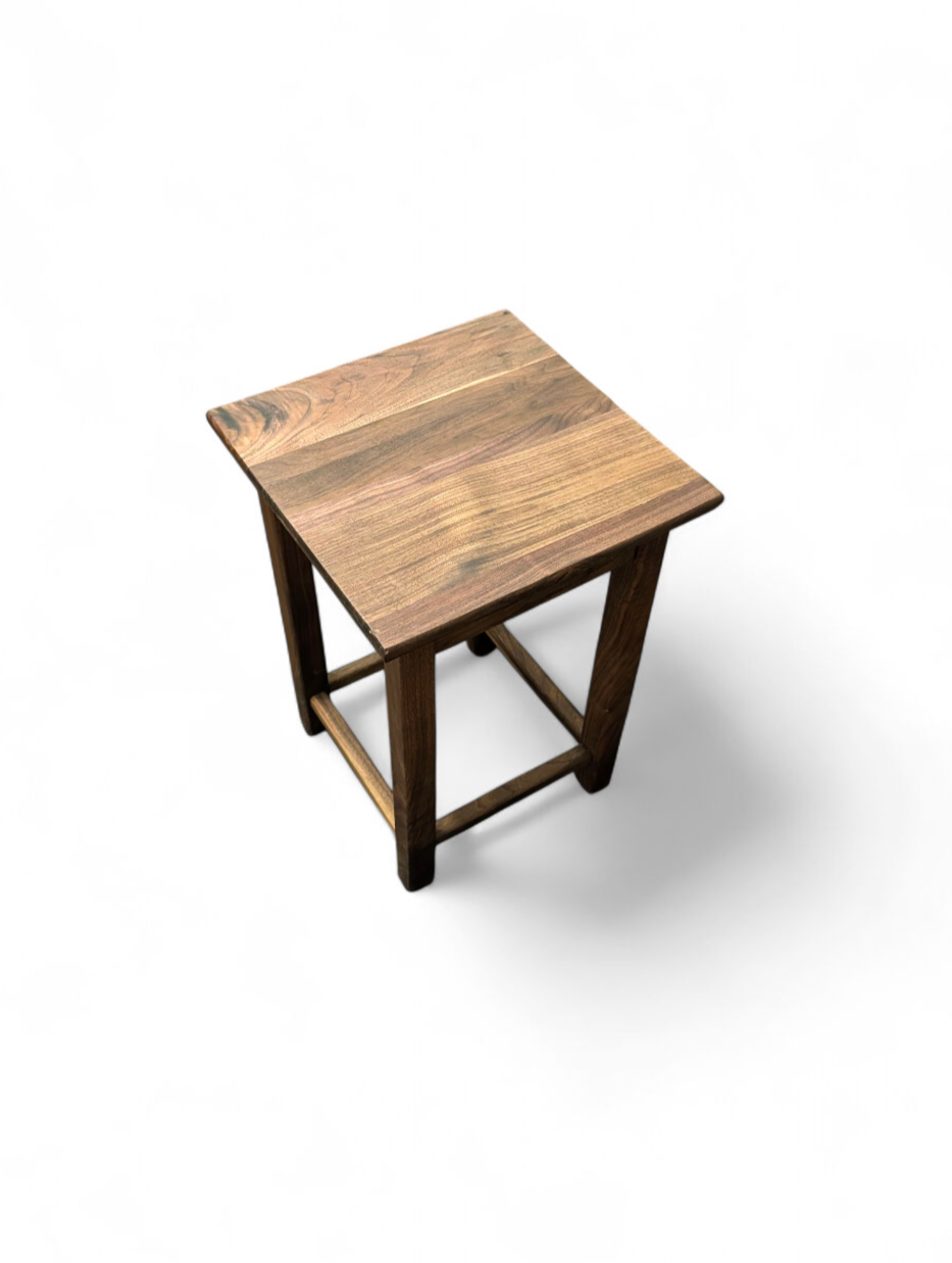 Handcrafted walnut end table