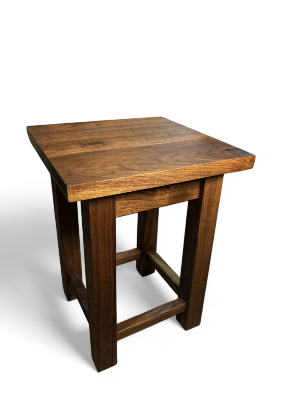 Premium handmade custom walnut end table