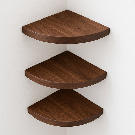 Premium handmade walnut corner shelf