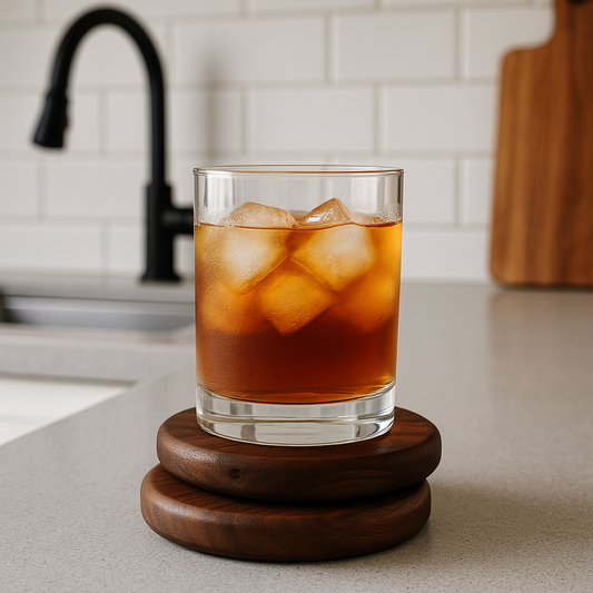 Premium handmade walnut drinks coaster