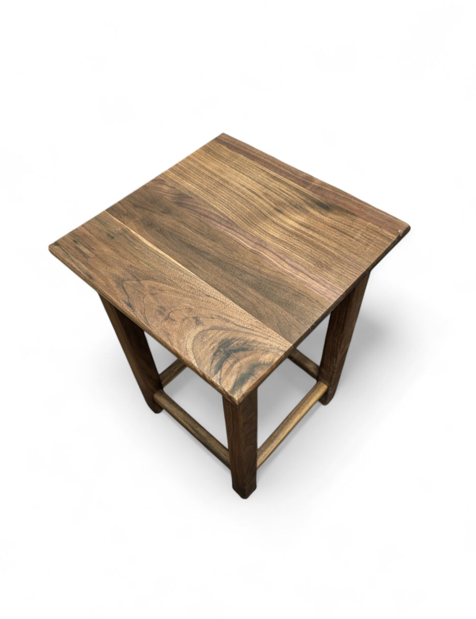 Handcrafted walnut end table