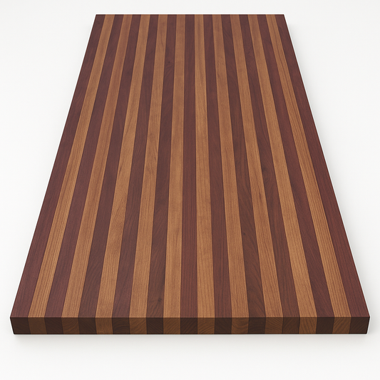 Purple heart and walnut table top