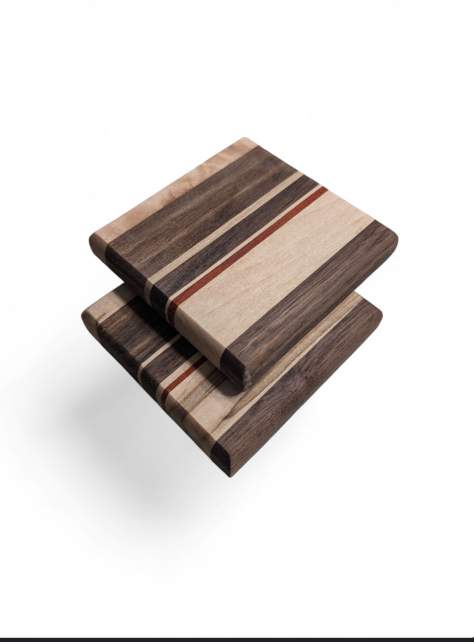 Premium exotic hardwood coaster set