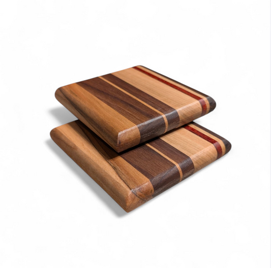 Premium exotic hardwood coaster set