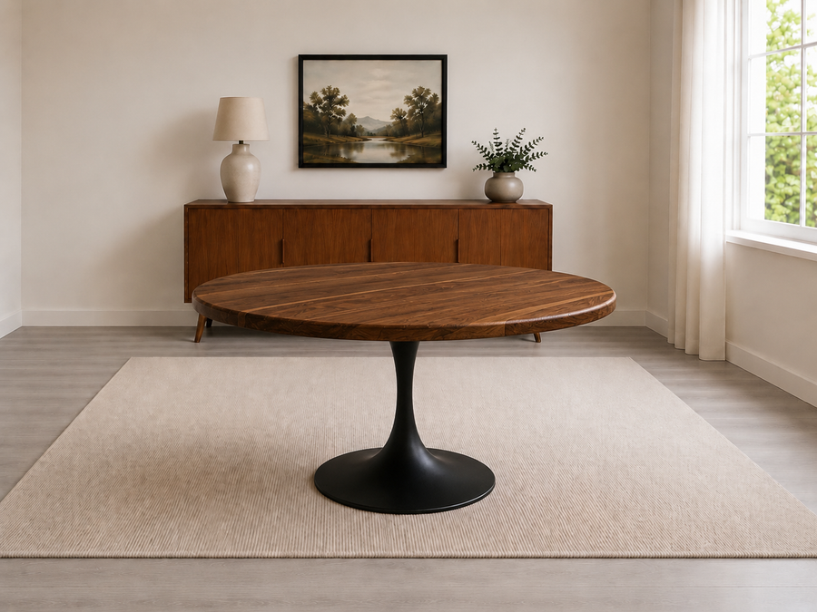 Oval Tulip Dining Table | Solid Hardwood Pedestal Base