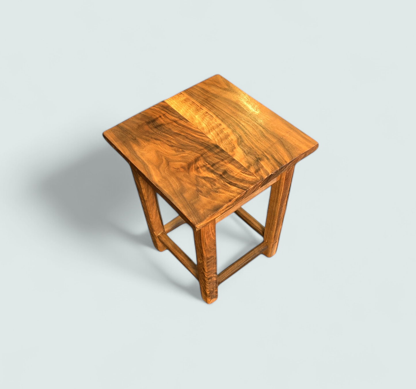 Custom figured walnut end table