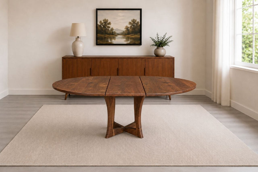 Extendable Dining Table | Solid Hardwood with Leaf