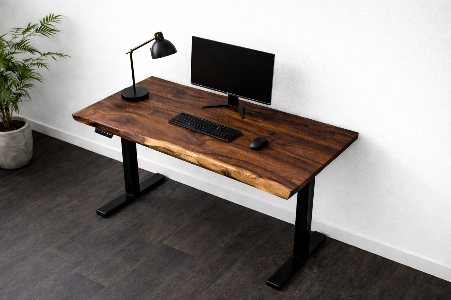 Walnut Live Edge Adjustable Height Desk