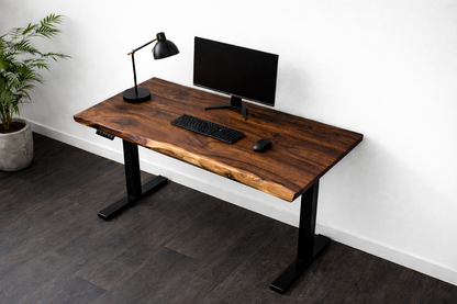 Walnut Live Edge Adjustable Height Desk