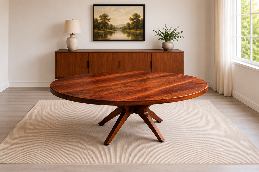 Oval Walnut Dining Table | Solid Hardwood, Made to Order