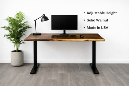 Walnut Live Edge Adjustable Height Desk