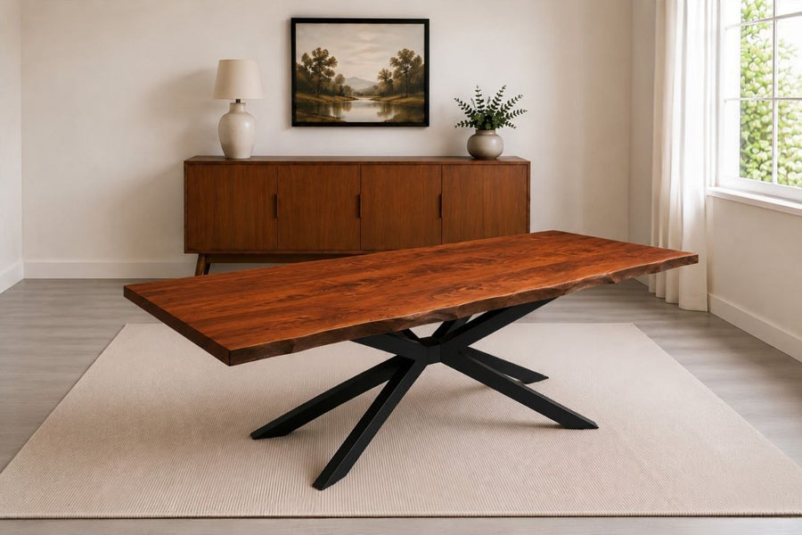 Live Edge Dining Table | Solid Hardwood, 60" to 120"