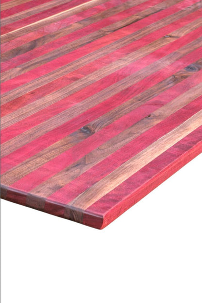 Purple heart and walnut table top