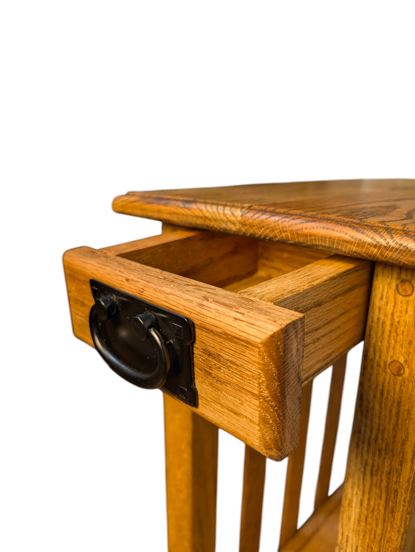 Custom mission style oak end table