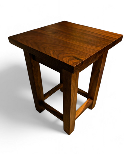 Premium handmade custom walnut end table
