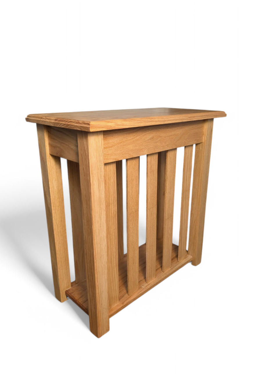 Custom white oak end table