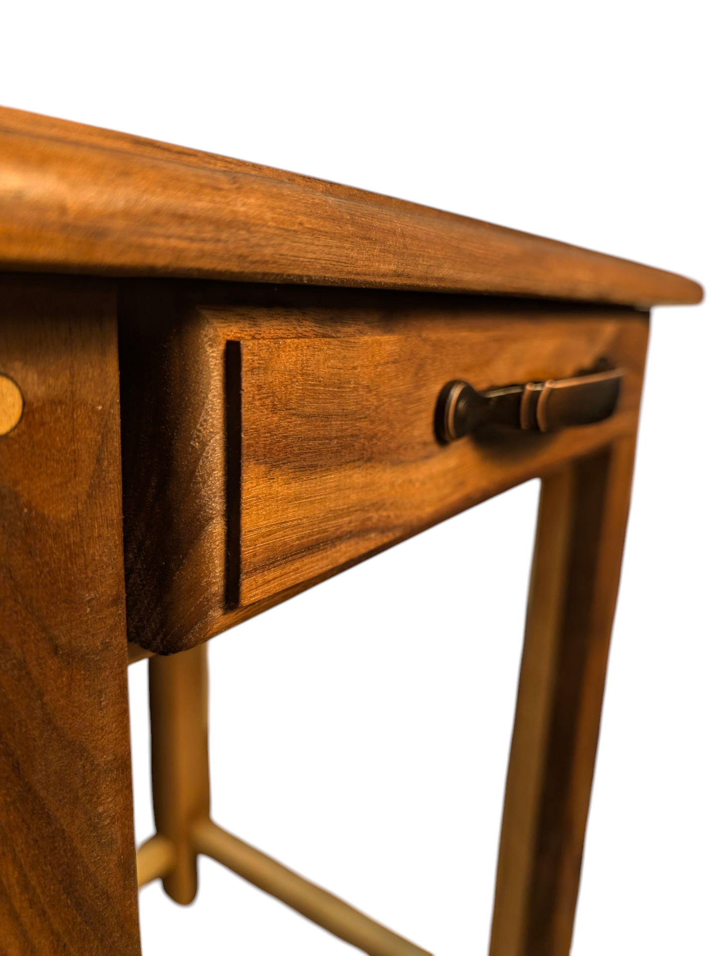 Custom walnut and maple end table