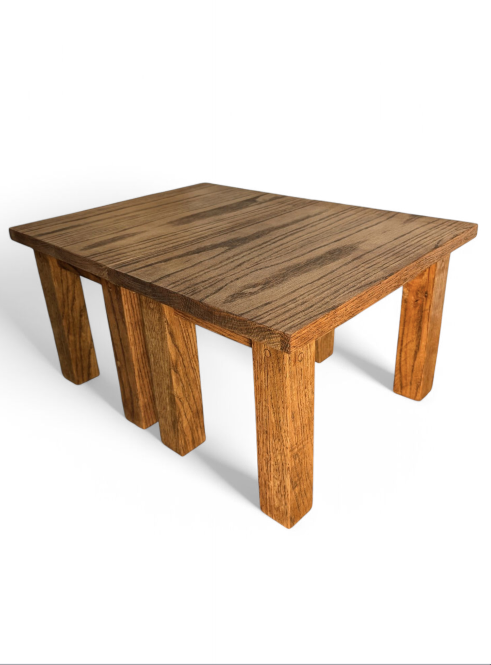 Custom set of oak end tables