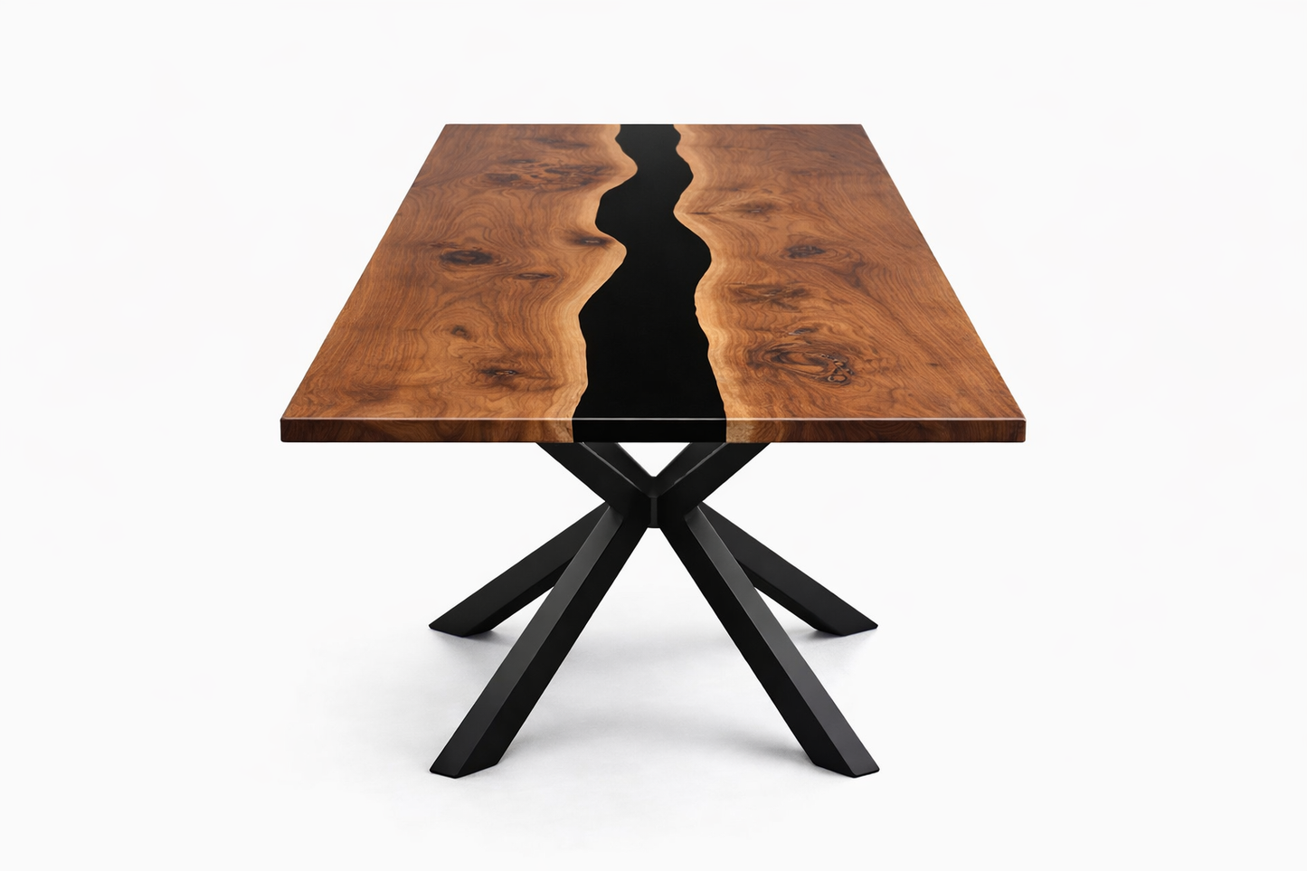 Walnut Black Epoxy Dining Table