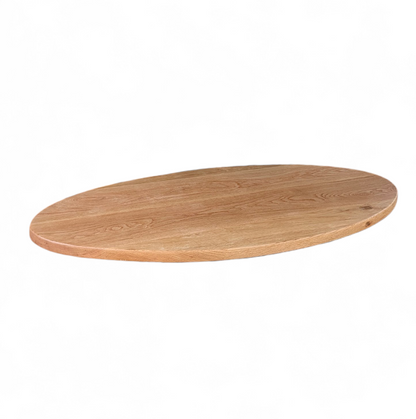 Handmade custom sized oval white oak table top