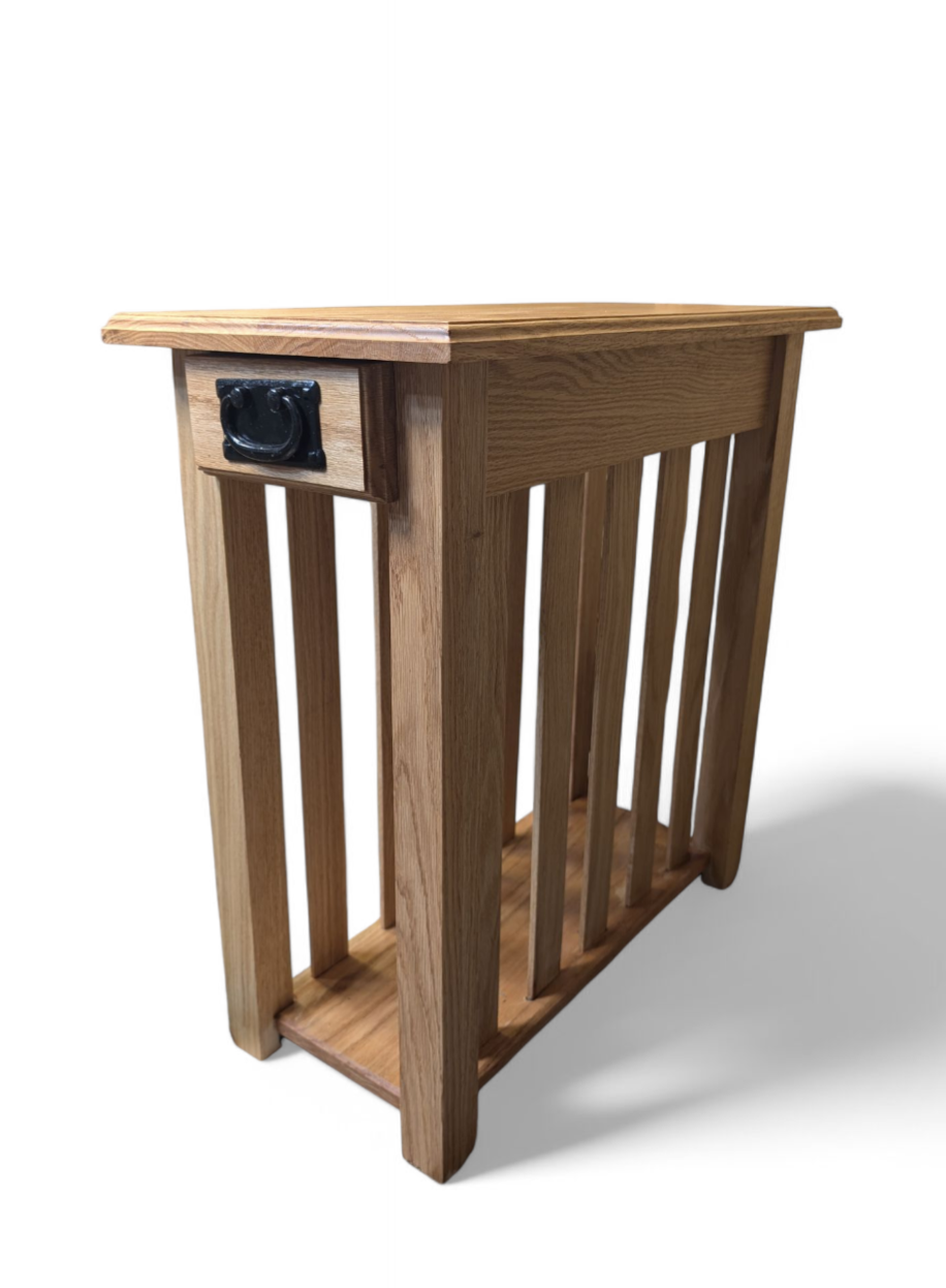 Custom white oak end table