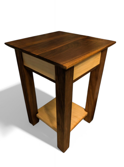 Custom walnut and maple shaker end table