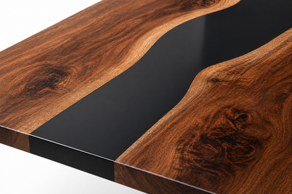 Walnut Black Epoxy Dining Table