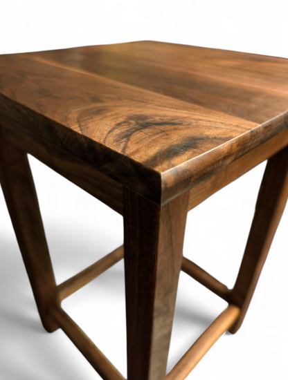 Handcrafted walnut end table