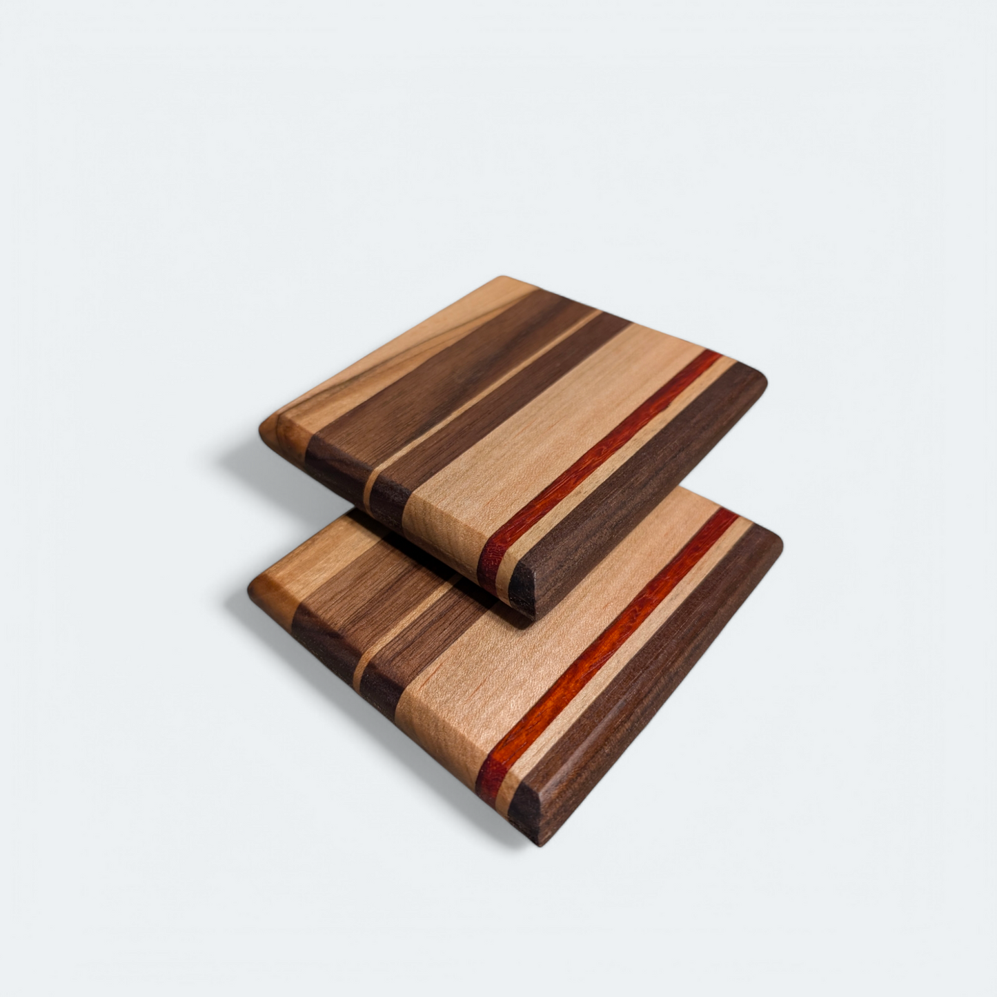 Premium exotic hardwood coaster set