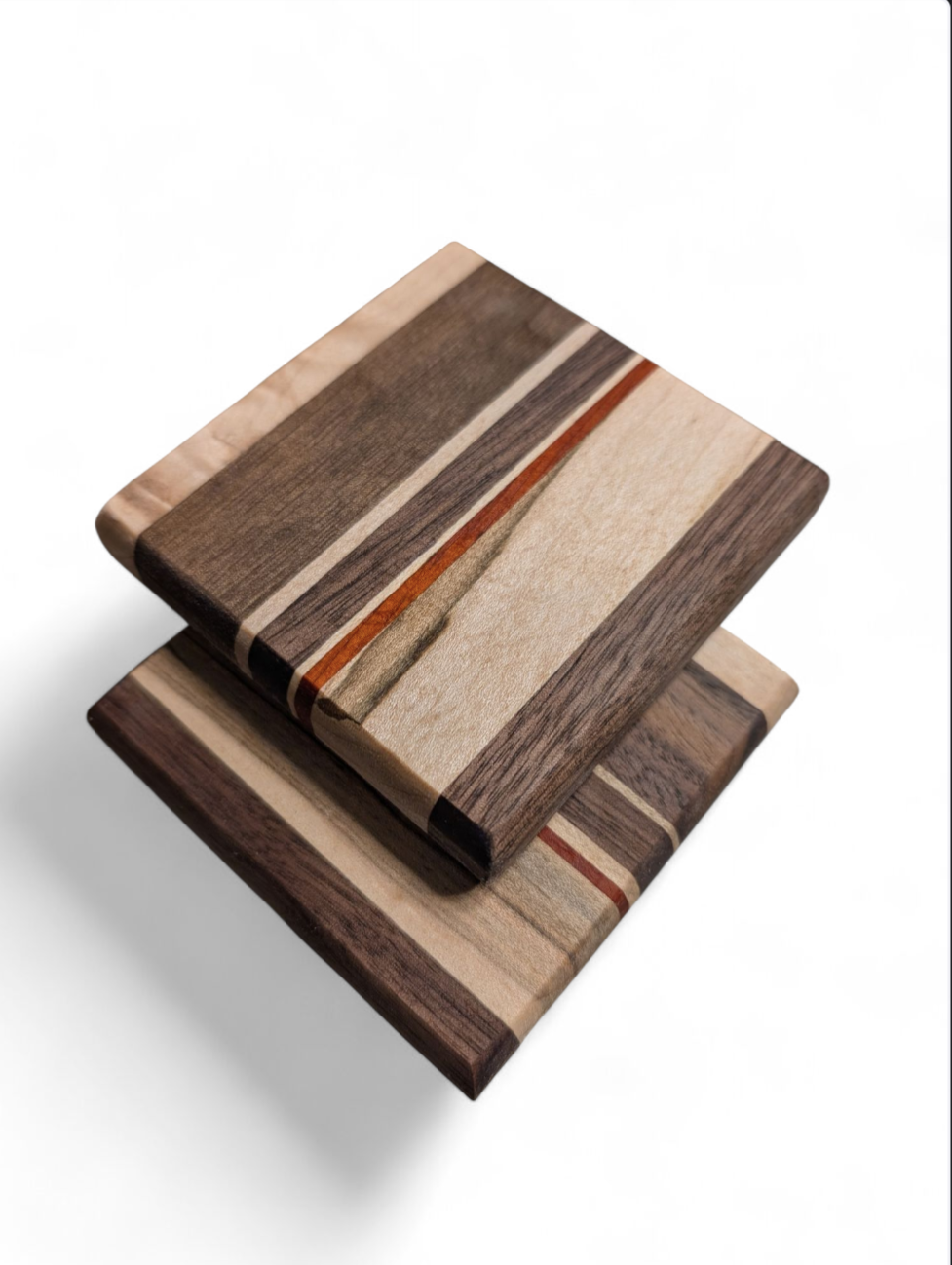 Premium exotic hardwood coaster set