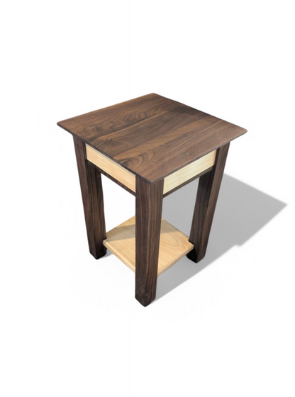 Custom walnut and maple shaker end table