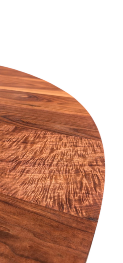 Figured walnut 6 ft round dining table