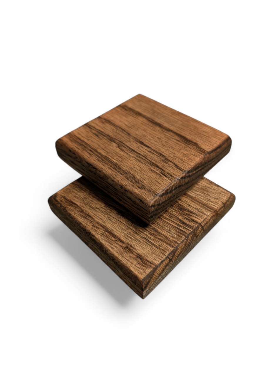 Premium oak coaster set