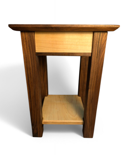 Custom walnut and maple shaker end table