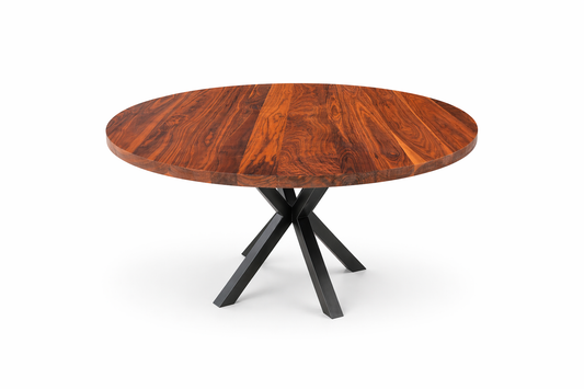 Figured walnut 6 ft round dining table