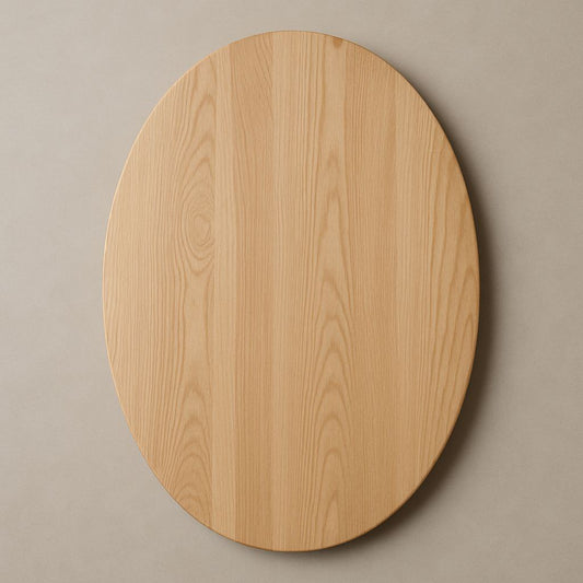 Handmade custom sized oval white oak table top