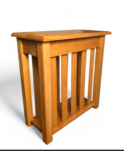 Custom oak mission style end table